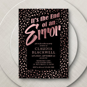 Divorce Party Rose Gold Confetti Invitation