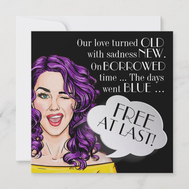 Divorce Party Time Pop Art Invitation (Front)