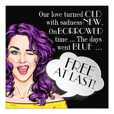 Divorce Party Time Pop Art Invitation Divorce Party Time Pop Art Invitation