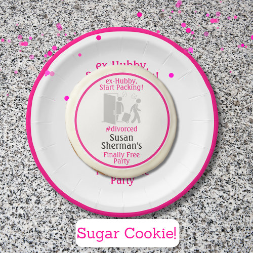 Divorce Party Treats Favors Finally Free Pink Sugar Cookie