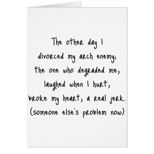 Divorce Poem Cards (Front)
