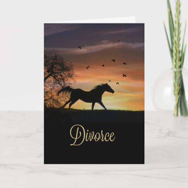 Divorce Support Encouragement Card Horse Running (Front)