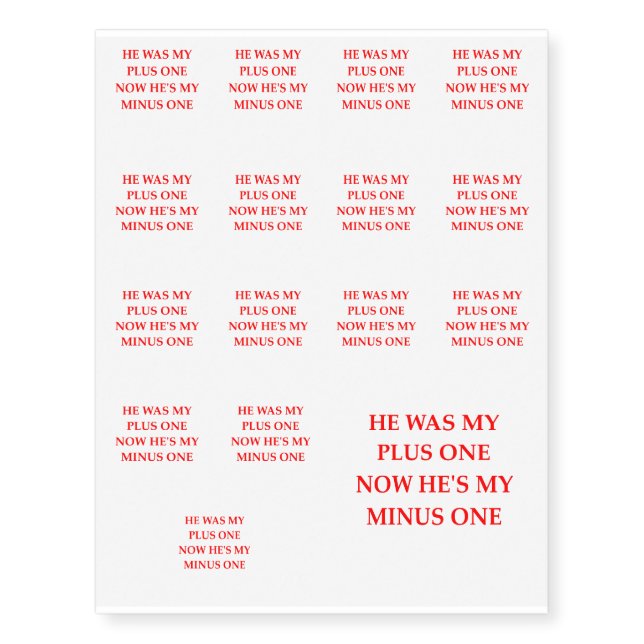 divorce temporary tattoos (Front)