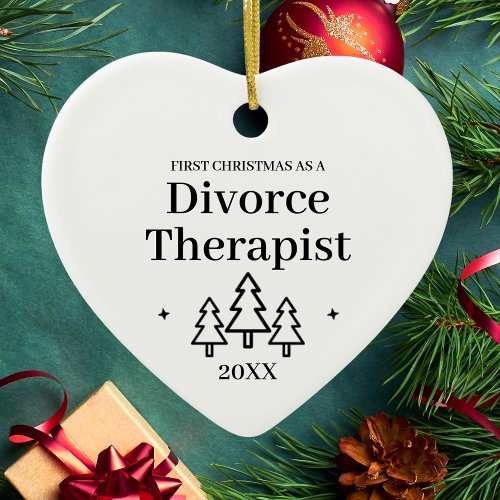 Divorce Therapist New Job Christmas Ceramic Ornament