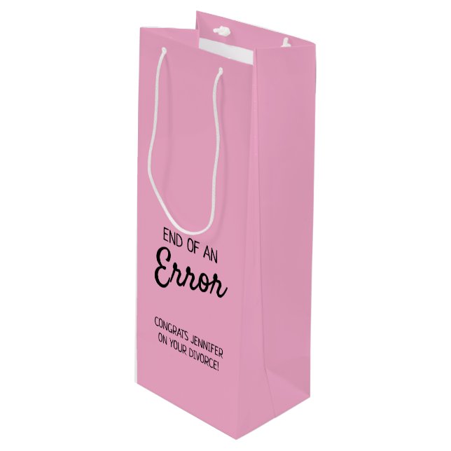 Divorce Wine Label Wine Gift Bag (Front Angled)