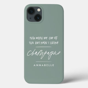 Divorce You were my cup of tea modern sage green iPhone 13 Case