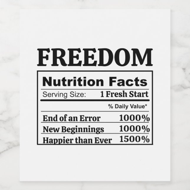 Divorced AF Party Gift Newly Single Freedom Break Wine Label (Single Label)