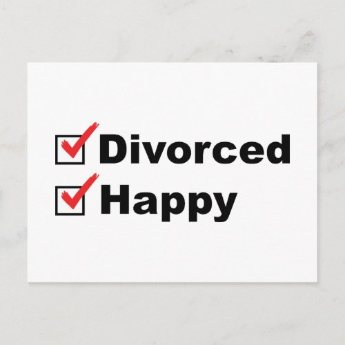 Divorced And Happy Postcard