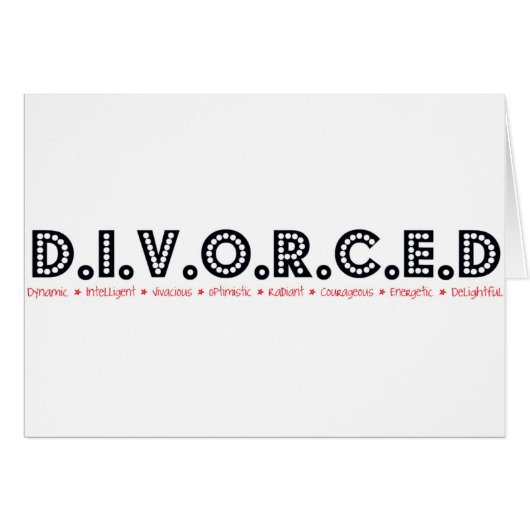 Divorced Female Definition Cards (Front Horizontal)