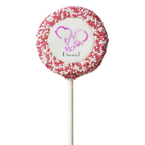 Divorced finally free pink handcuff chocolate covered oreo pop