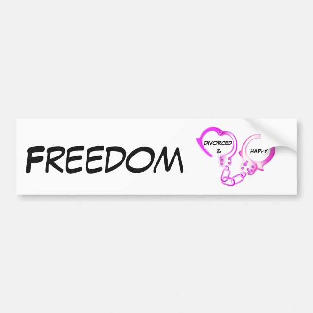 Divorced freedom and happiness bumper sticker (Front)