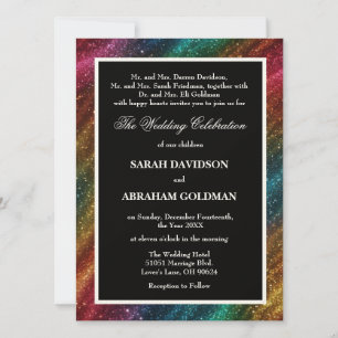Divorced Parents Rainbow Wedding Invitations