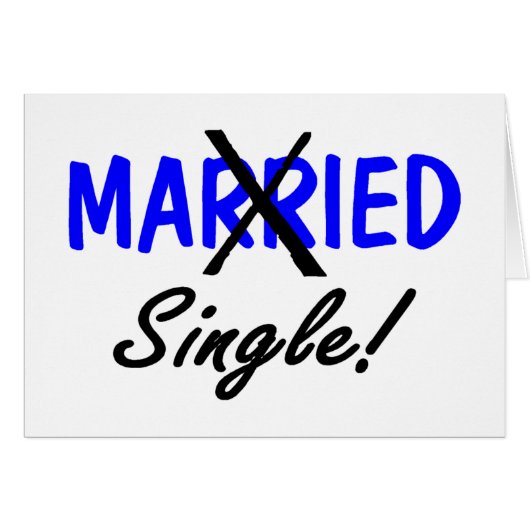 Divorced Single (Blue) Cards (Front Horizontal)