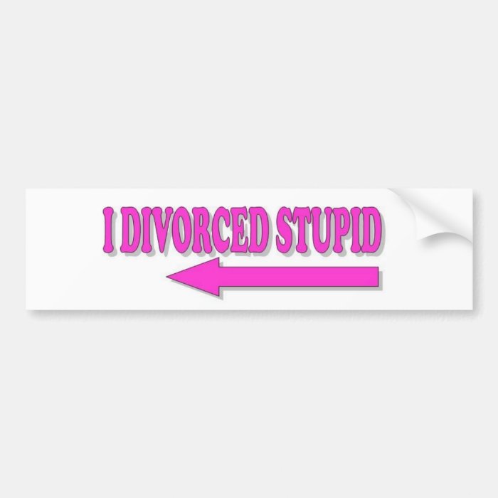 Divorced Stupid Bumper Sticker