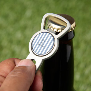 Divot Tool Bottle Opener with Marker Blue & White