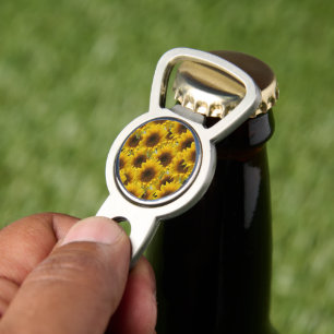 Divot Tool Bottle Opener with Marker Sunflower