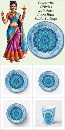 Diwali Aqua Blue Table Settings