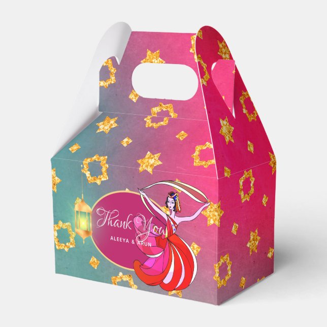 Diwali Bollywood Party Favor Box Dancer (Front Side)
