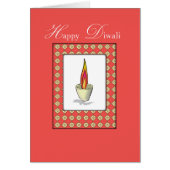 Diwali Candle on Red (Front)