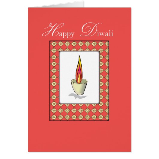 Diwali Candle on Red (Front)