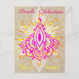 Diwali Celebration Invitation Postcard