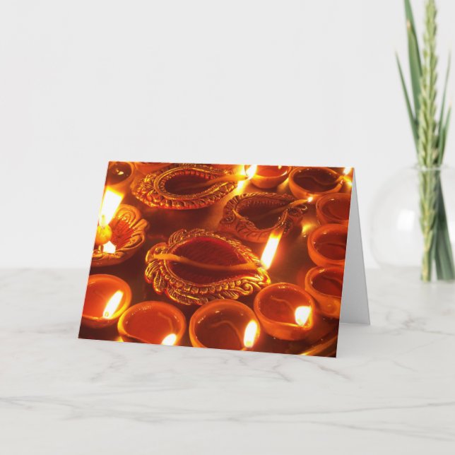 diwali diya candles card (Front)