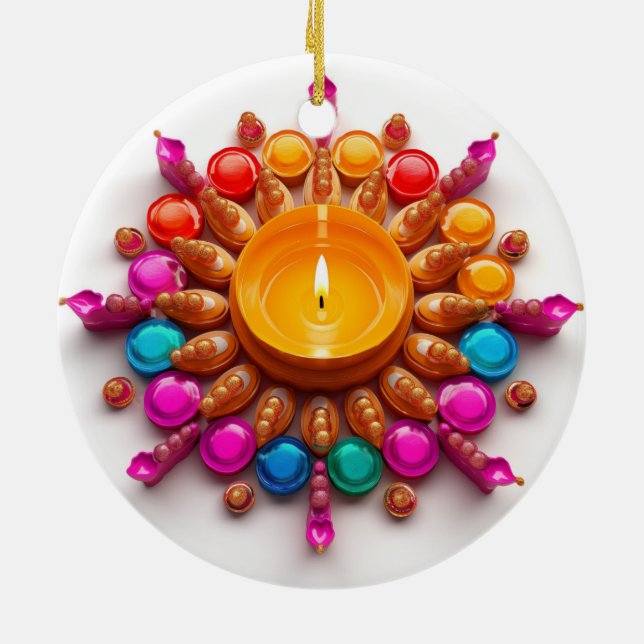 Diwali Diya Ceramic Ornament (Back)