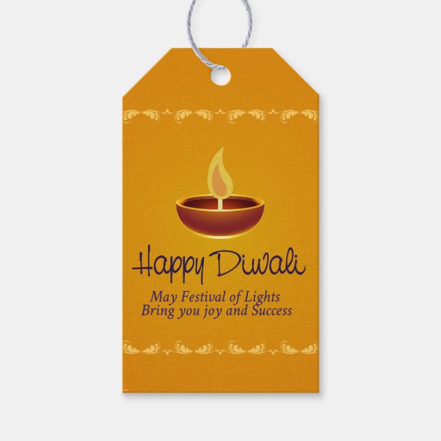 Diwali Diya Gift Tags (Front)
