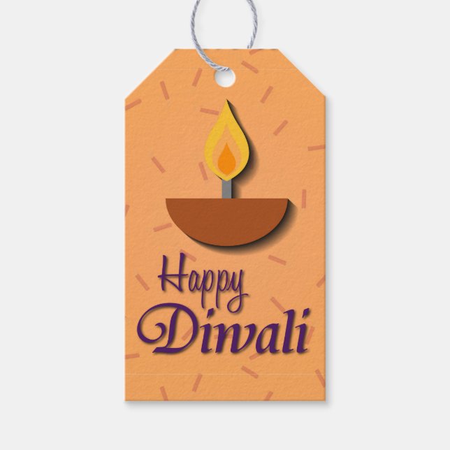 Diwali Diya Gift Tags (Front)