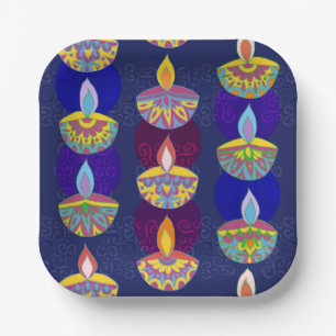 Diwali Diya Lamps Paper Plates