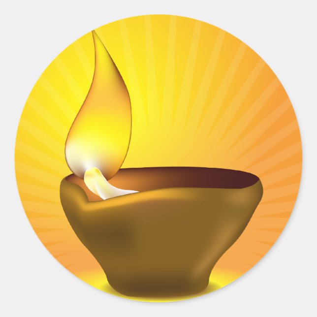 Diwali Diya - Oil lamp for dipawali celebration Classic Round Sticker (Front)