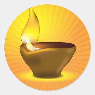 Diwali Diya - Oil lamp for dipawali celebration Classic Round Sticker