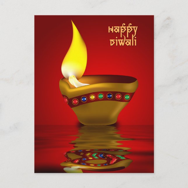 Diwali Diya - Oil lamp illustration Postcard (Front)