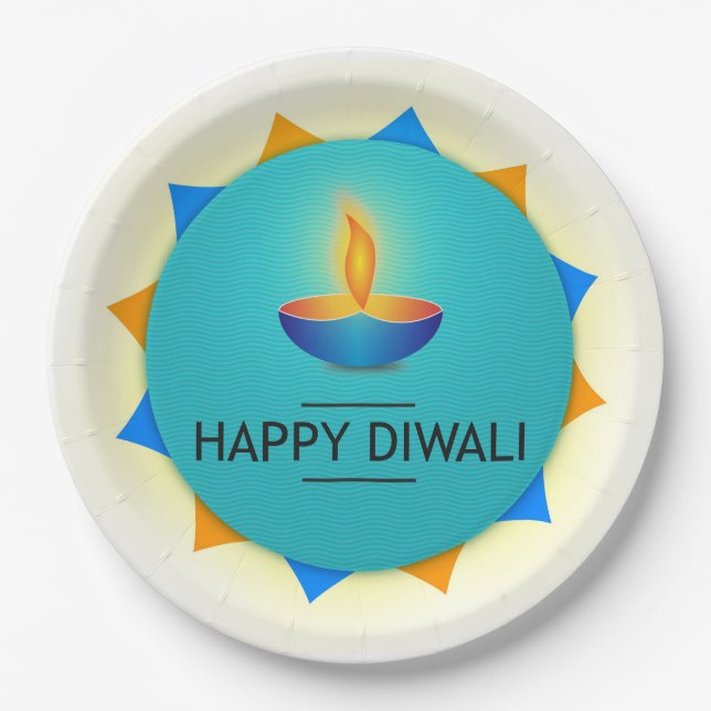 Diwali Diya Paper Plate (Front)