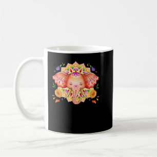 Diwali Elephant Illustration Deepavali Hindu Festi Coffee Mug