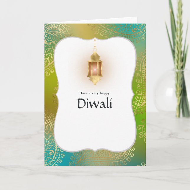 Diwali Family Photo Greeting Holiday Card (Front)