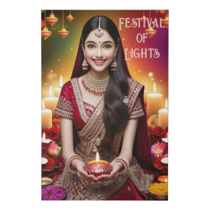 Diwali Faux Canvas Print