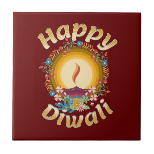 Diwali Festival of Lights Hindu Sikh Jain Ceramic Tile