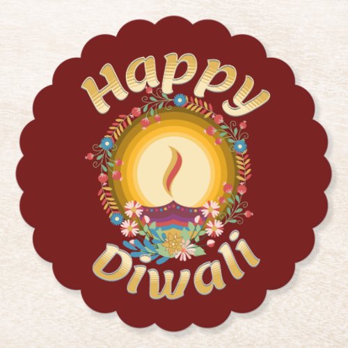 Diwali Festival of Lights Hindu Sikh Jain Paper Coaster