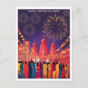 Diwali Festival of Lights Vintage Postcard