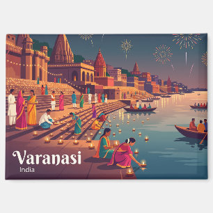 Diwali Festival, Varanasi India Magnet
