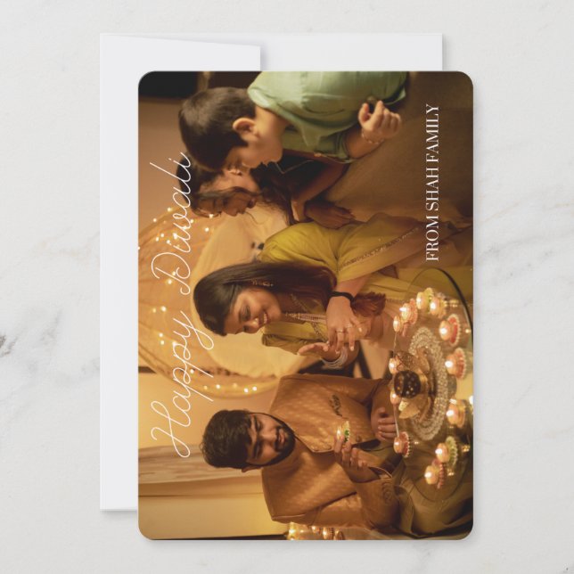 Diwali Flat Photo Card (Front)