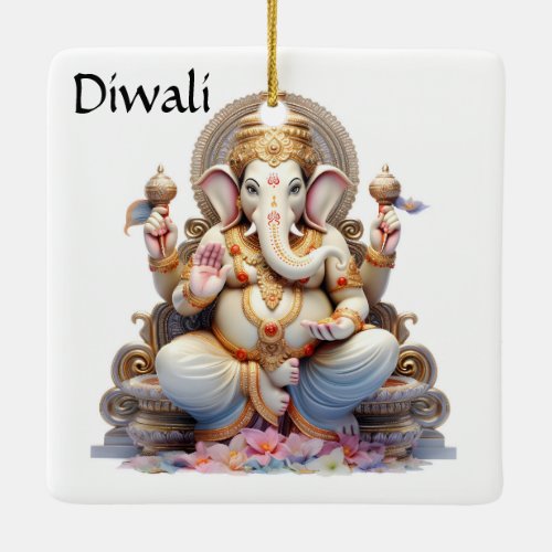 Diwali Ganesha Ceramic Ornament