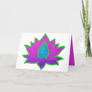 Diwali glitter lotus holiday card