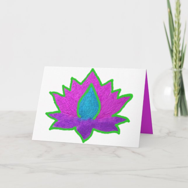 Diwali glitter lotus holiday card (Front)