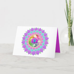 Diwali glitter lotus rangoli holiday card