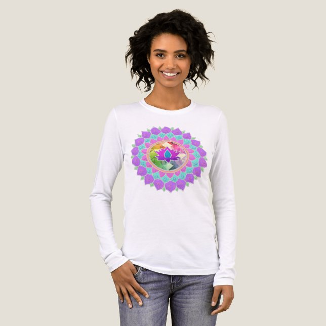 Diwali glitter lotus rangoli Tri-Blend shirt (Front Full)