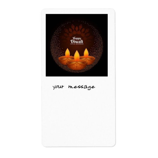 diwali greeting card label (Front)