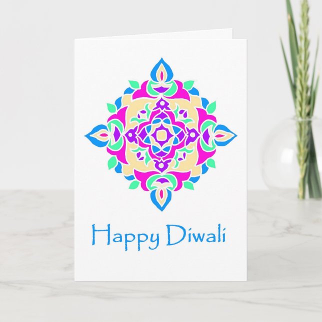 Diwali Greeting Card with Rangoli Pattern (Front)