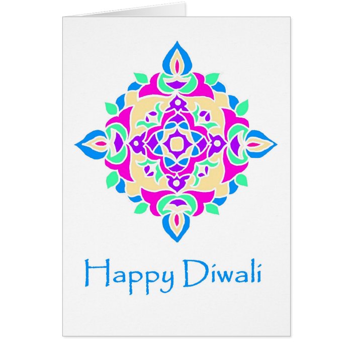 Diwali Greeting Card with Rangoli Pattern